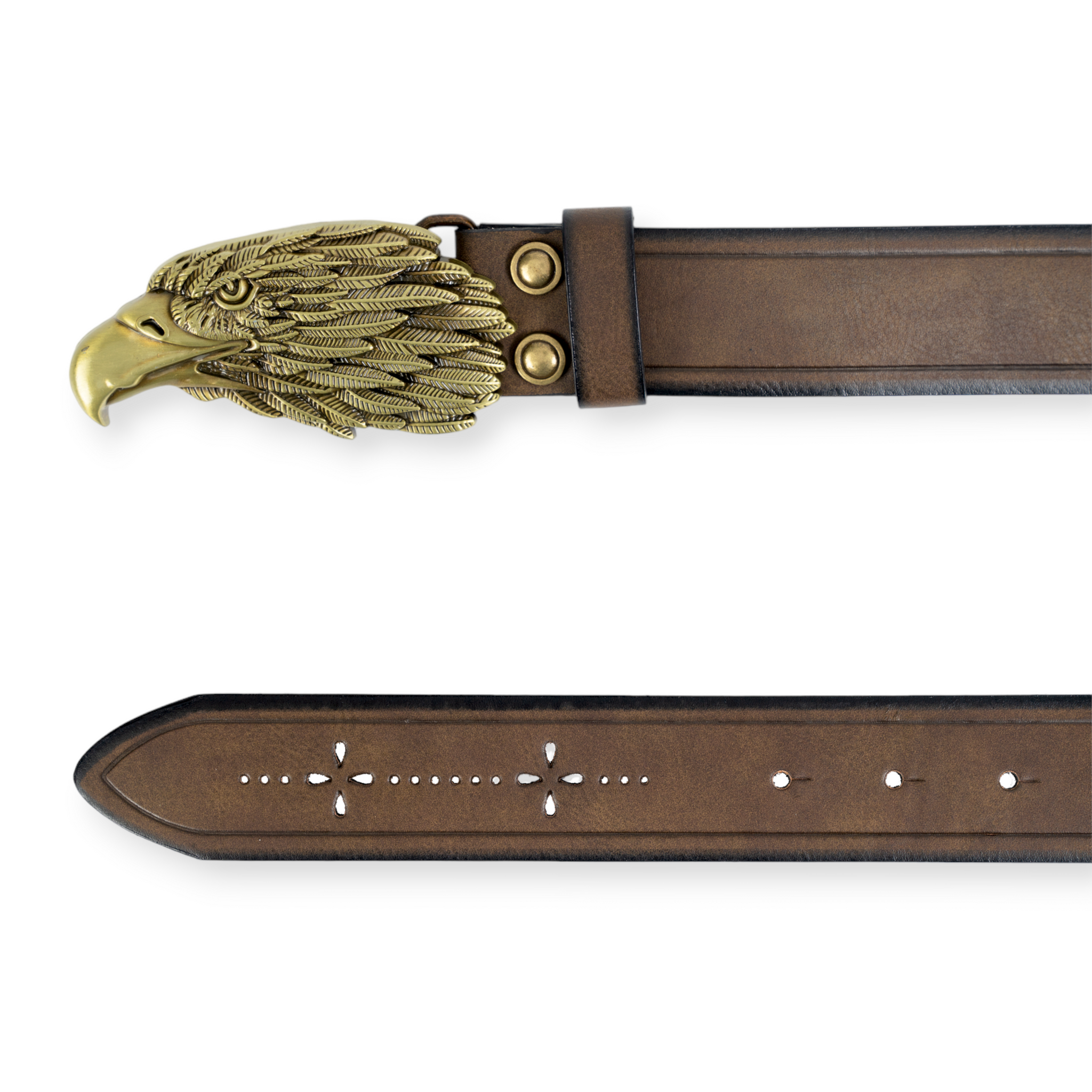 Chokore Eagle Head Leather Belt (Brown)