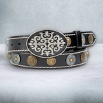 Chokore Chokore Embossed Pure Leather Belt with Stitching Details (Camel) Chokore Punk Style Leather Belt (Black)