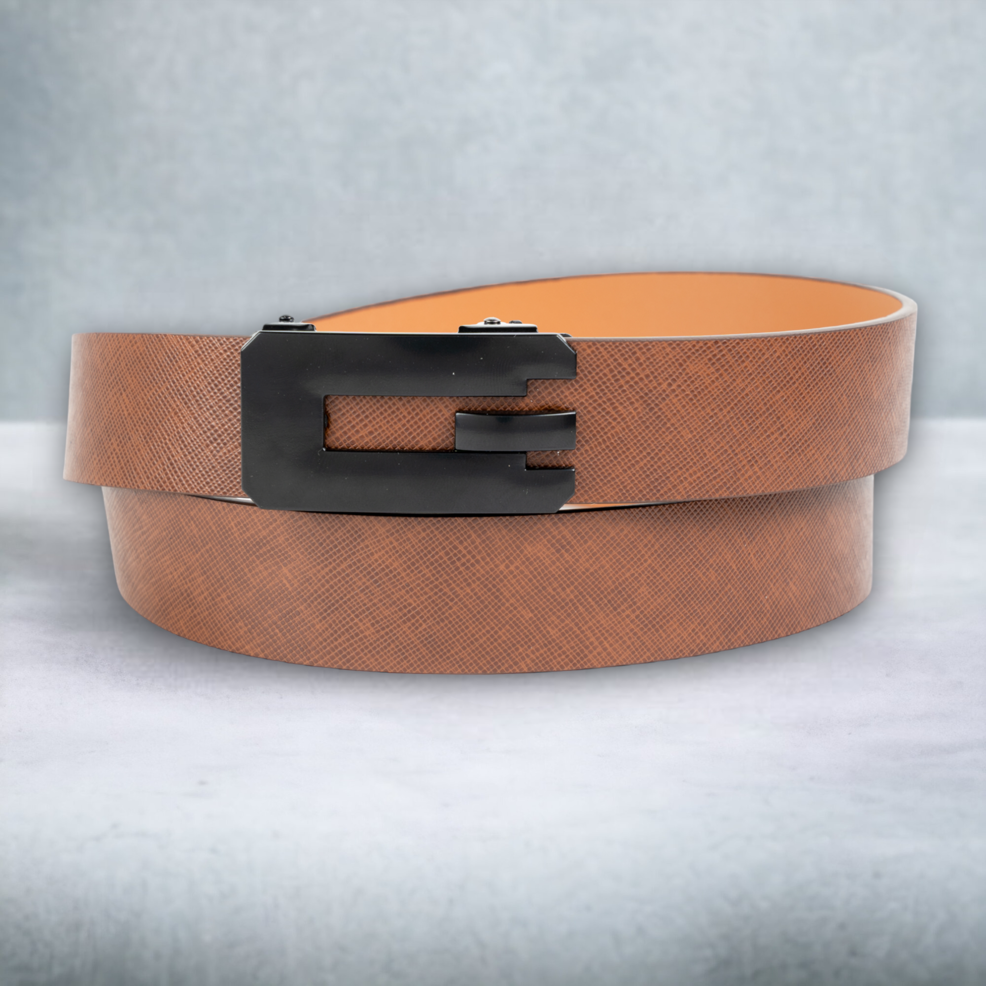 Chokore Rubber Stopper Genuine Leather Belt (Brown)