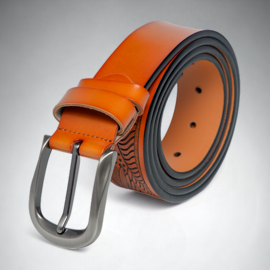 Chokore Eagle Engraved Pure Leather Belt (Camel)