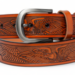 Chokore Chokore Eagle Engraved Pure Leather Belt (Camel) 