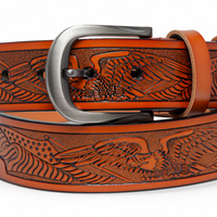 Chokore Chokore Eagle Engraved Pure Leather Belt (Camel)