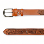 Chokore Chokore Eagle Engraved Pure Leather Belt (Camel) 