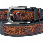 Chokore Chokore Eagle Engraved Pure Leather Belt (Black) 