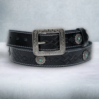 Chokore Chokore Mongolian Embossed Belt Pure Leather Belt (Black)