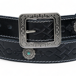 Chokore Chokore Mongolian Embossed Belt Pure Leather Belt (Black) 