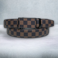 Chokore Chokore Casual Checkered Leather Belt (Brown)