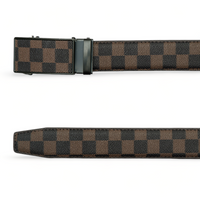Chokore Chokore Casual Checkered Leather Belt (Brown)