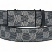Chokore Chokore Casual Checkered Leather Belt (Gray)