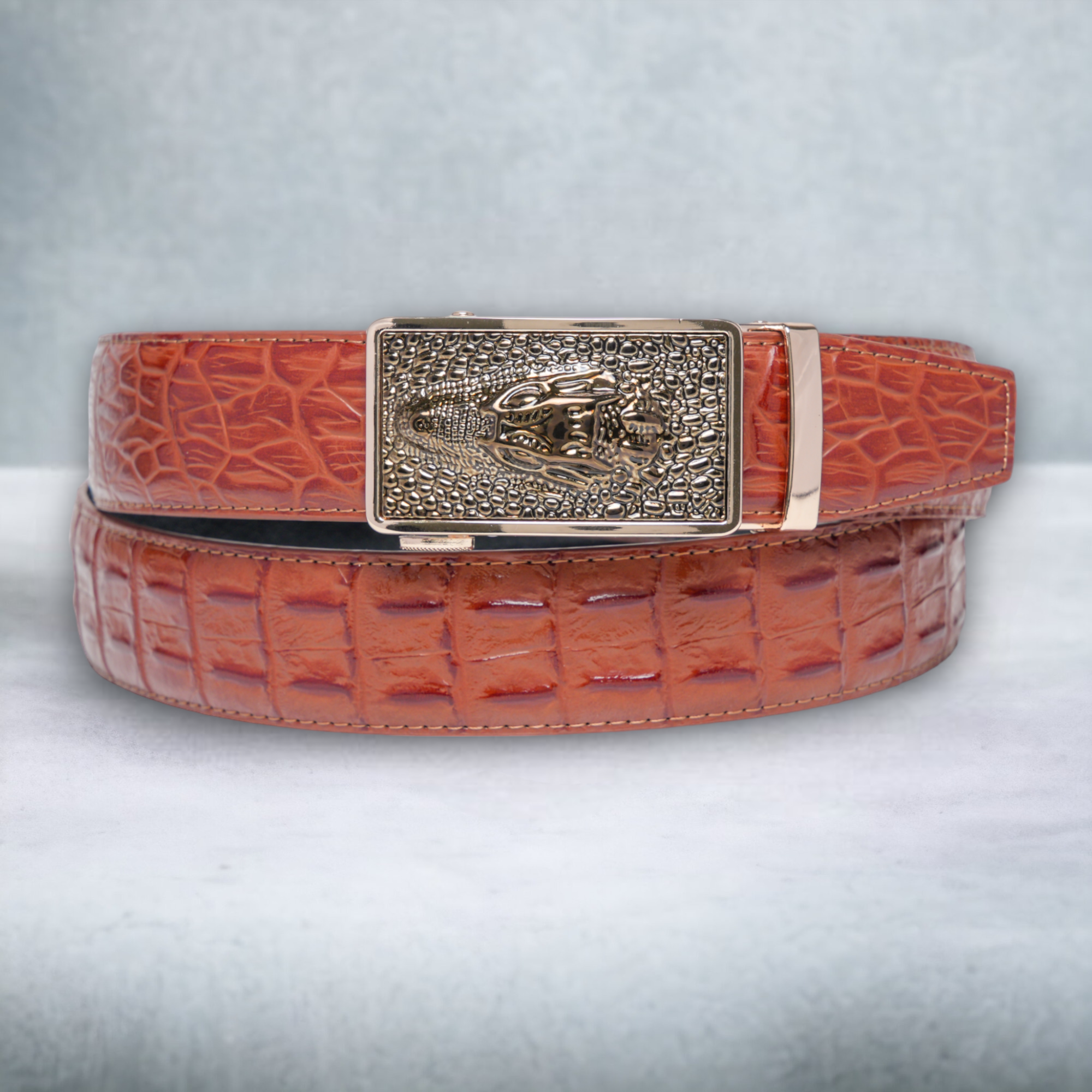 Chokore Alligator Buckle Pure Leather Belt (Brown)