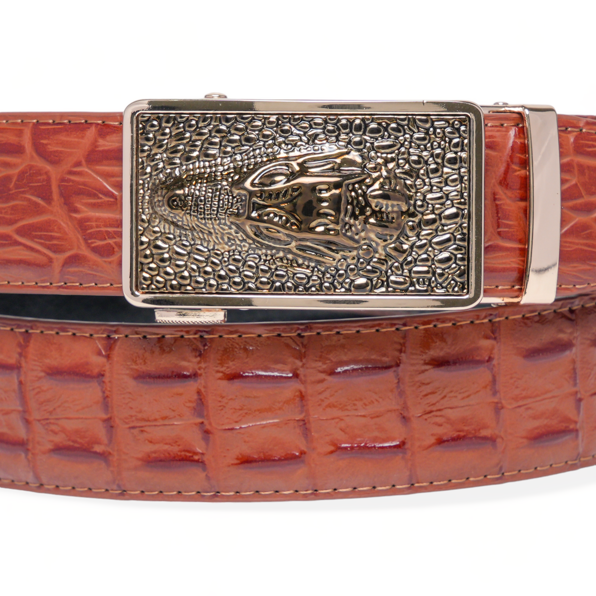 Chokore Alligator Buckle Pure Leather Belt (Brown)