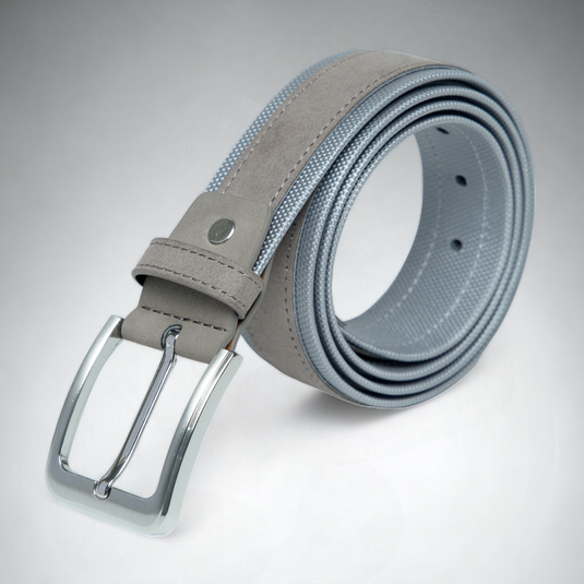 Chokore Chokore Suede Leather Belt with Canvas Detailing (Gray) 
