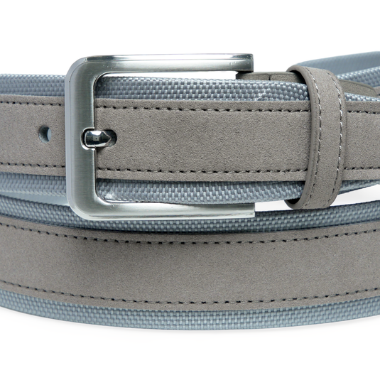 Chokore Chokore Suede Leather Belt with Canvas Detailing (Gray) 