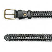 Chokore Chokore Unisex Braided Genuine Leather Belt (Black)