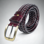 Chokore Chokore Unisex Braided Genuine Leather Belt (Maroon) 