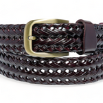 Chokore Chokore Unisex Braided Genuine Leather Belt (Maroon) 
