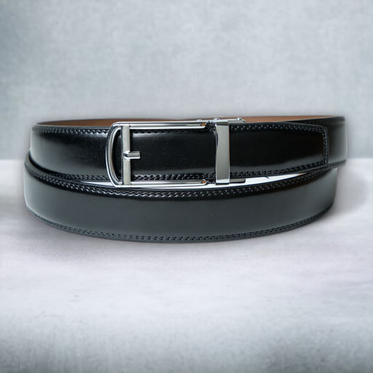 Chokore Sliding buckle Adjustable Leather Belt (Black)