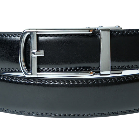 Chokore Sliding buckle Adjustable Leather Belt (Black)