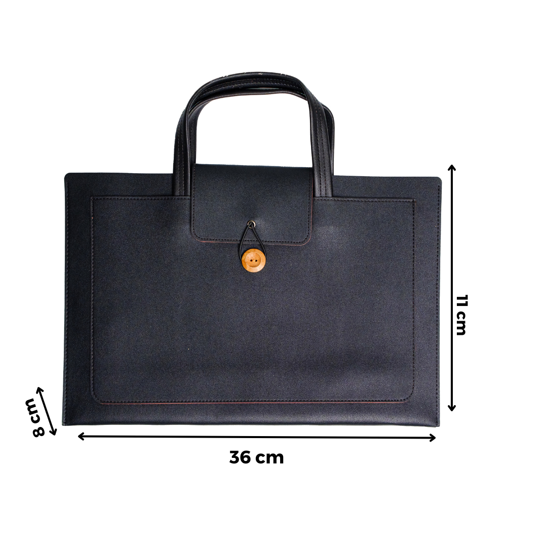 Chokore Large Black Vegan Leather Bag & Printed Black-Red Satin Stole Combo