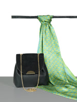 Chokore  Chokore Black Crossbody Bag & Green, Yellow Satin Silk Stole Combo