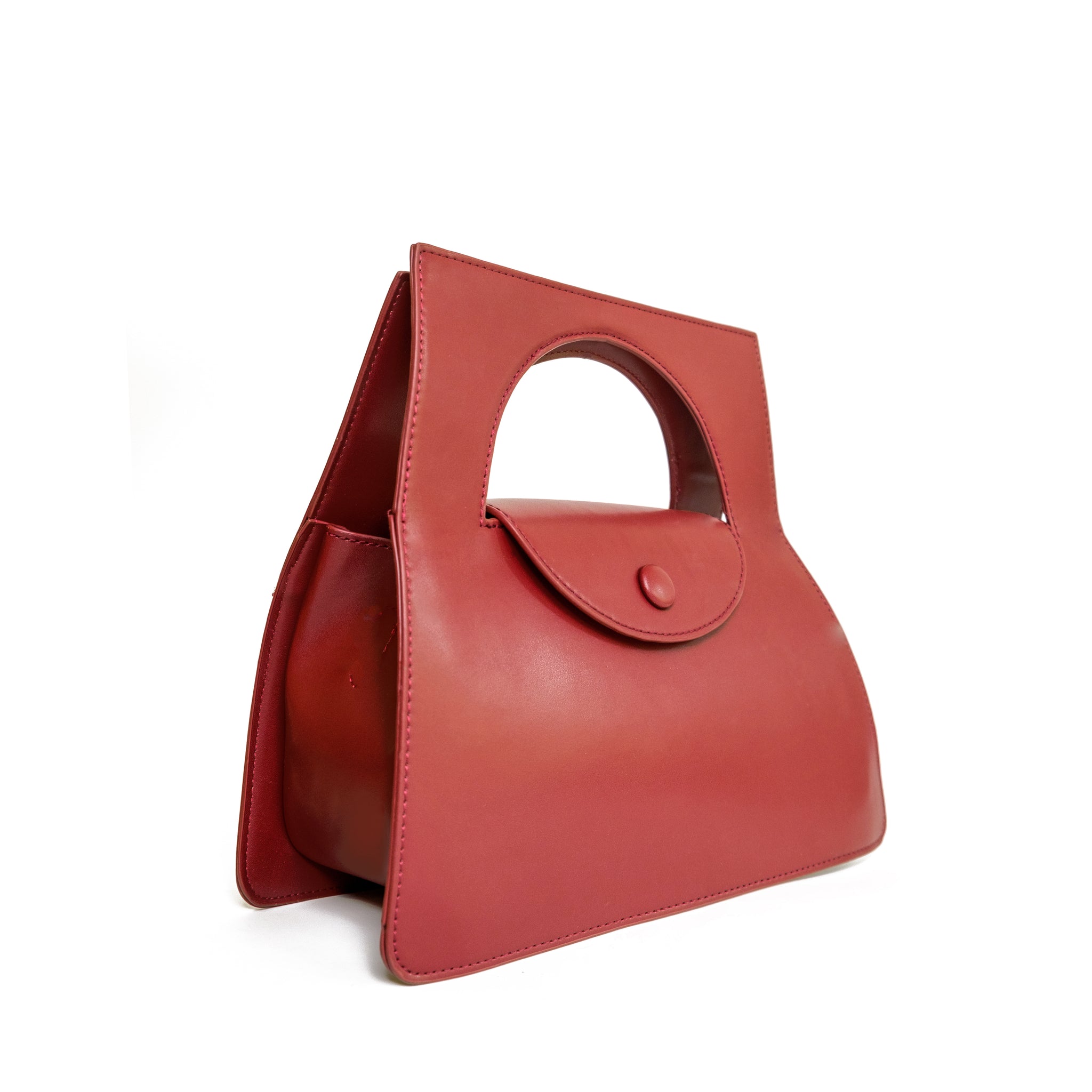 Chokore Geometrical Red Handbag & White, Black, Red Satin Silk Stole Combo