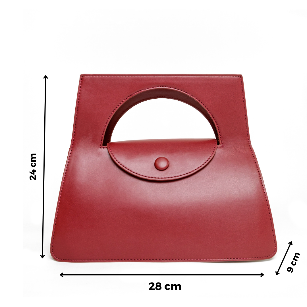 Chokore Geometrical Red Handbag & White, Black, Red Satin Silk Stole Combo