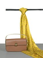 Chokore Chokore Box Handbag, Brown & Off-White, Orange, Pink Satin Silk Stole Combo Chokore Solid Crossbody Bag with Detachable Handle & Yellow Satin Silk Stole Combo