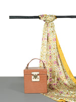 Chokore Chokore Solid Crossbody Bag with Detachable Handle & Yellow Satin Silk Stole Combo Chokore Box Handbag, Brown & Off-White, Orange, Pink Satin Silk Stole Combo