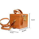 Chokore Chokore Box Handbag, Brown & Off-White, Orange, Pink Satin Silk Stole Combo 