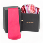 Chokore  Chokore Special 2-in-1 Gift Set for Him (Solid Pink Necktie & Jaipur Pocket Square)