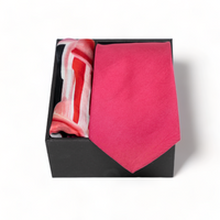 Chokore Chokore Special 2-in-1 Gift Set for Him (Solid Pink Necktie & Jaipur Pocket Square)