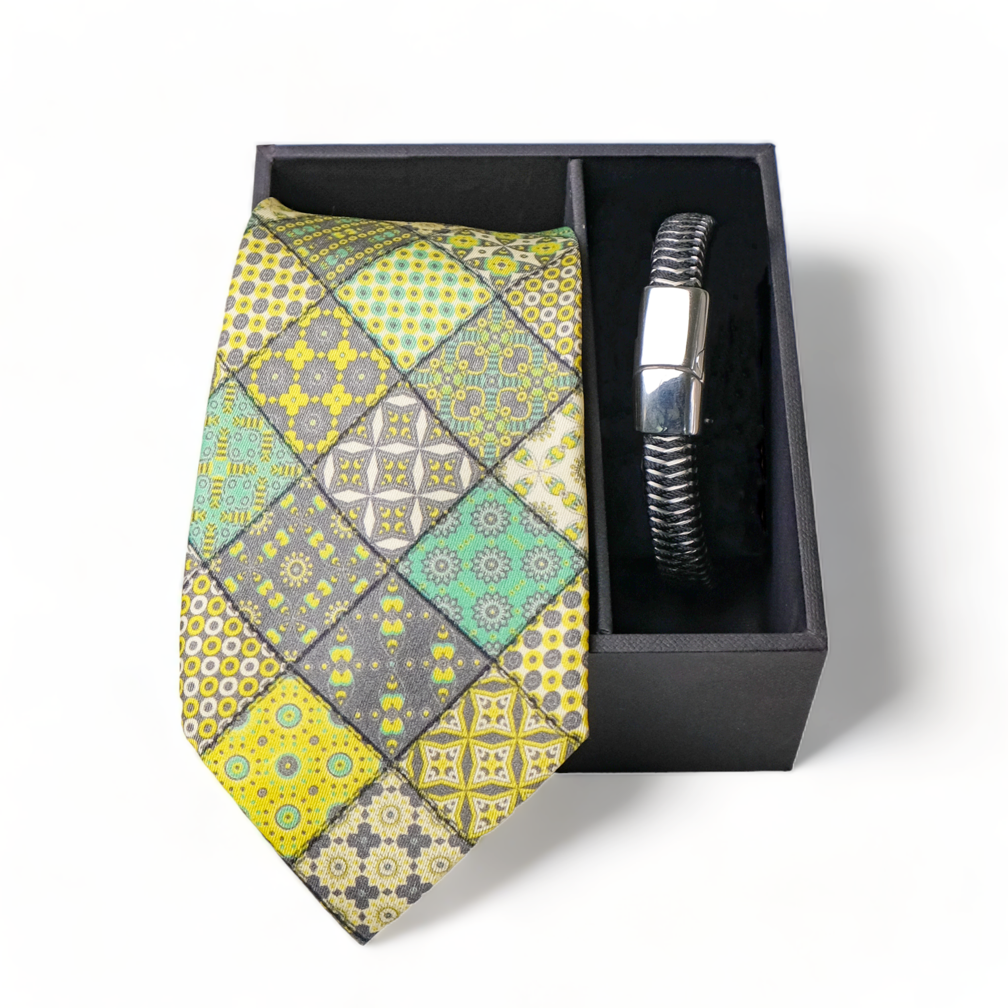 Chokore Special 2-in-1 Gift Set for Him (Indian at Heart Necktie & Bracelet)