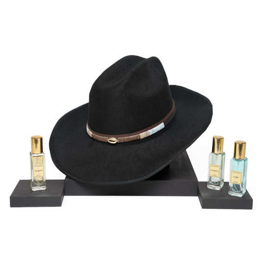 Chokore Special 2-in-1 Gift Set for Him (Cowboy Hat - Black, & Perfumes Combo)