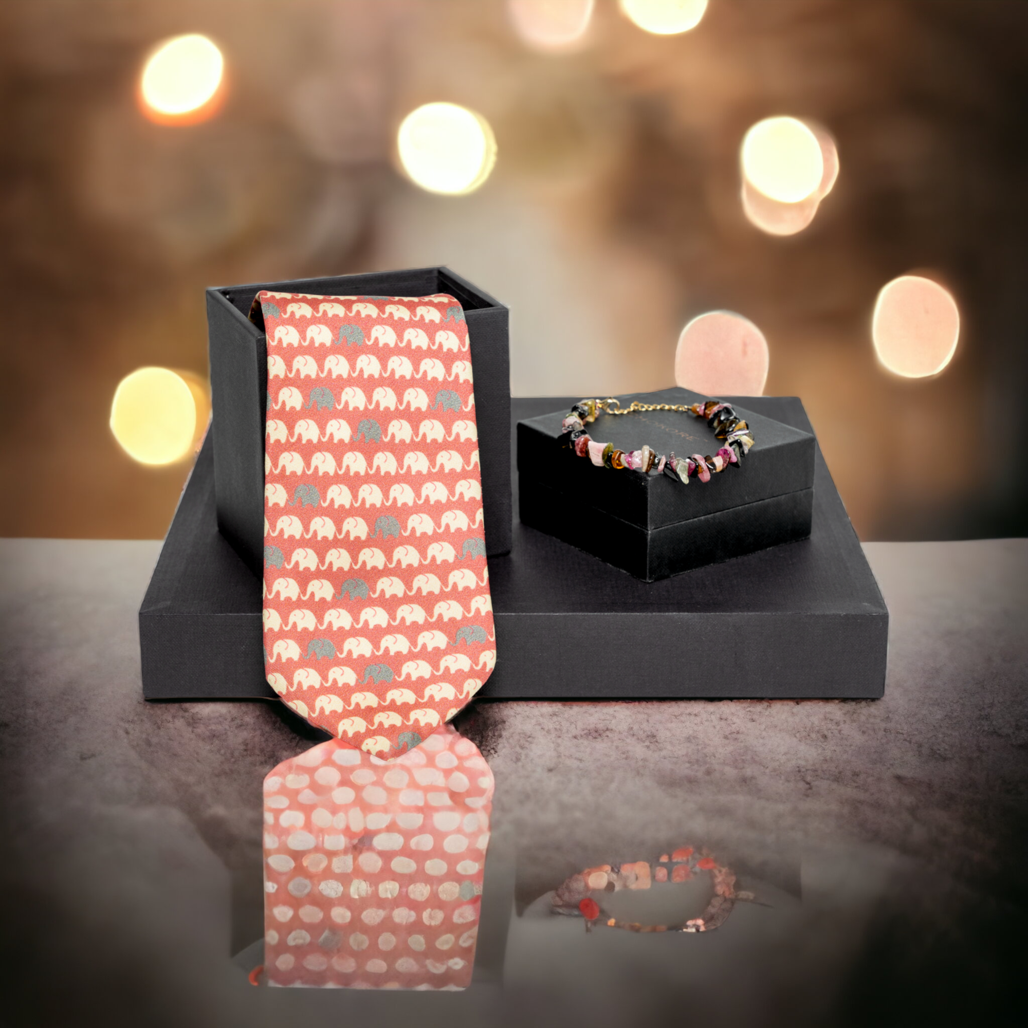 Chokore Special 2-in-1 Gift Set for Him & Her (Women’s Bracelet & Men’s Necktie)