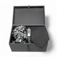 Chokore Chokore Special 3-in-1 Gift Set for Him (Black Pocket Square, Necktie, & Bracelet)