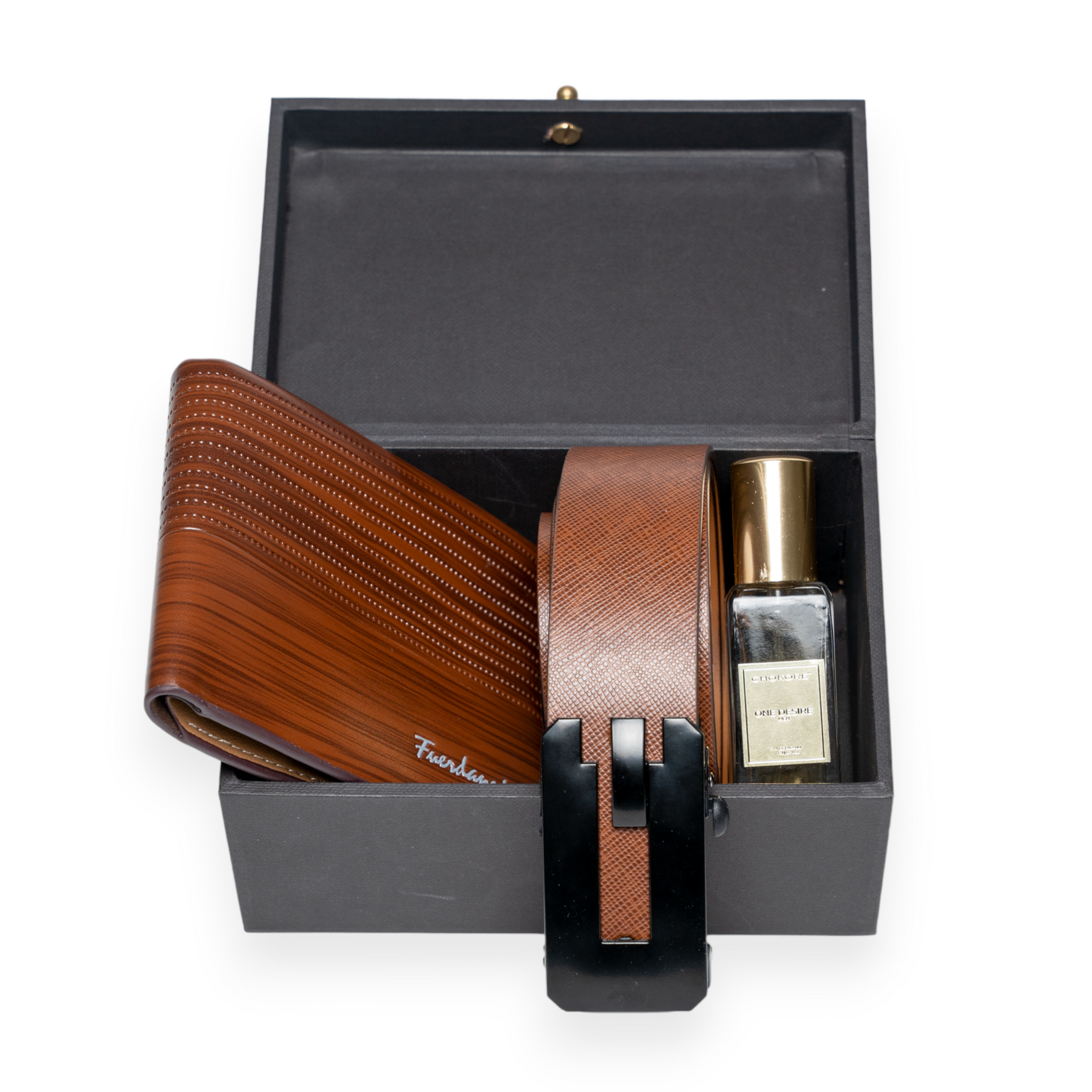 Chokore Special 3-in-1 Gift Set for Him (Belt, Wallet, & 20 ml One Desire Perfume)