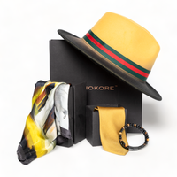 Chokore Chokore Special 4-in-1 Gift Set for Him (Chokore Arte Pocket Square, Solid Necktie, Hat, & Bracelet)