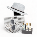 Chokore Chokore Special 4-in-1 Gift Set for Him & Her (Fedora Hat, Bamboo bag, Sunglasses, & Perfumes Combo) 