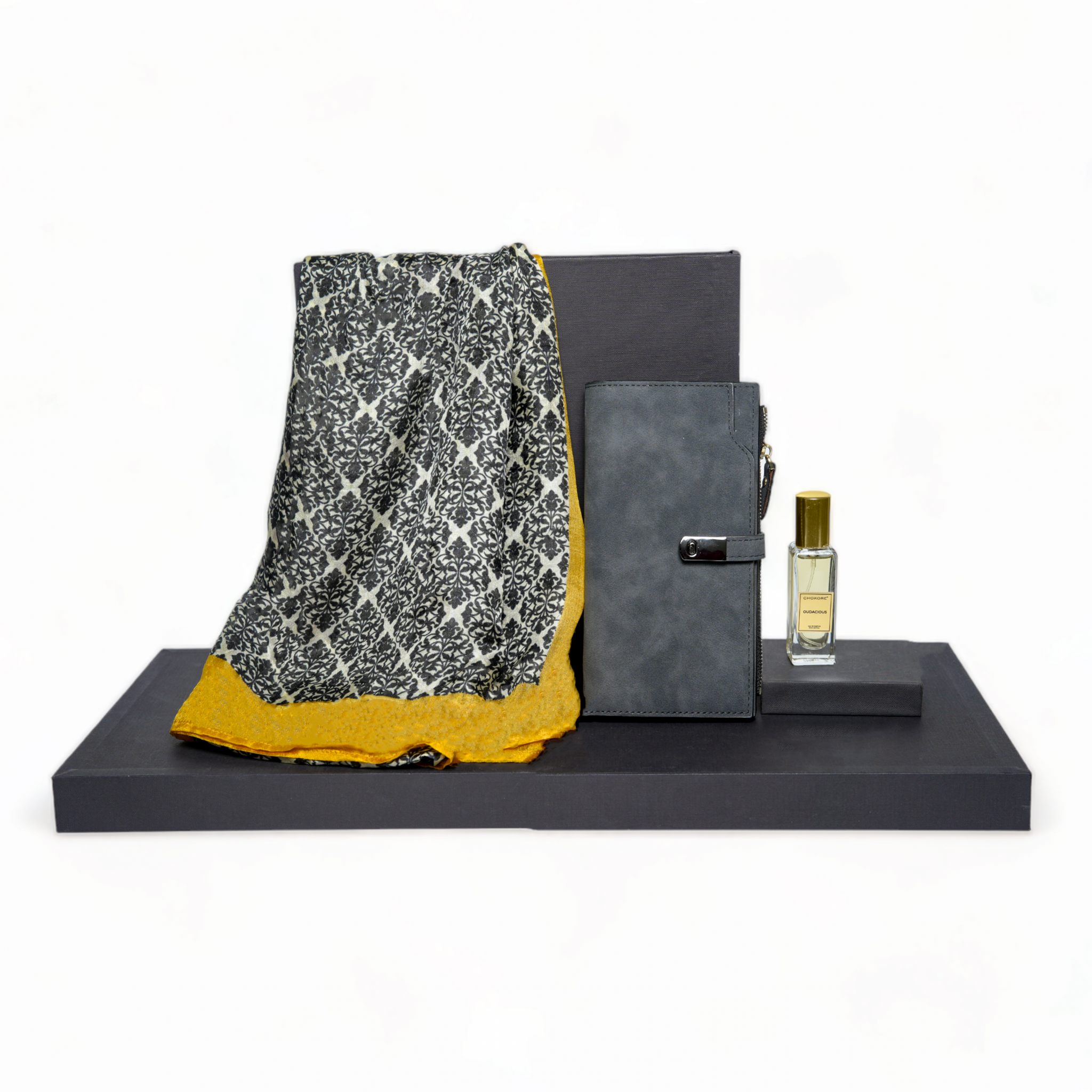 Chokore Special 3-in-1 Gift Set for Her (Silk Stole, Wallet, & Perfume, 20 ml)