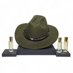 Chokore Chokore Special 3-in-1 Gift Set for Him (Burgundy Suspenders, Cowboy Hat, & Pocket Square) 