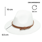 Chokore Chokore Fedora Hat with Vegan Leather Belt (White) 