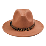 Chokore  Chokore Fedora Hat with Leopard Belt (Beige)