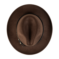 Chokore Chokore Fedora Hat with Leopard Belt (Chocolate Brown)