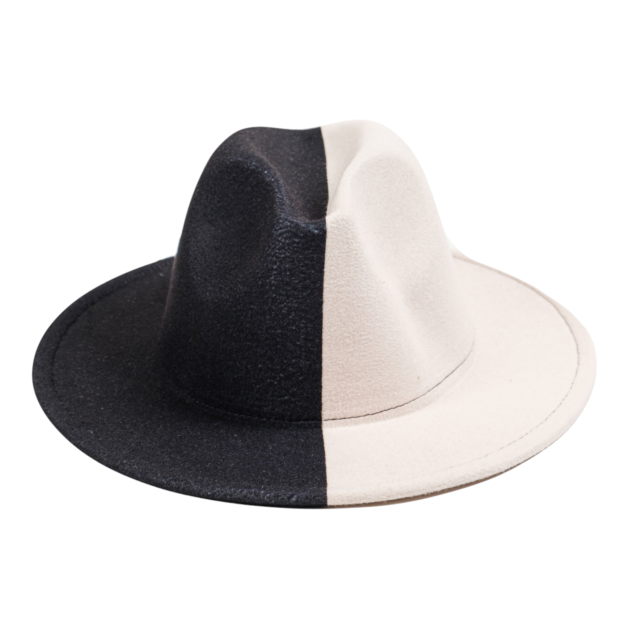 Chokore Half and Half Fedora Hat (Black & White)