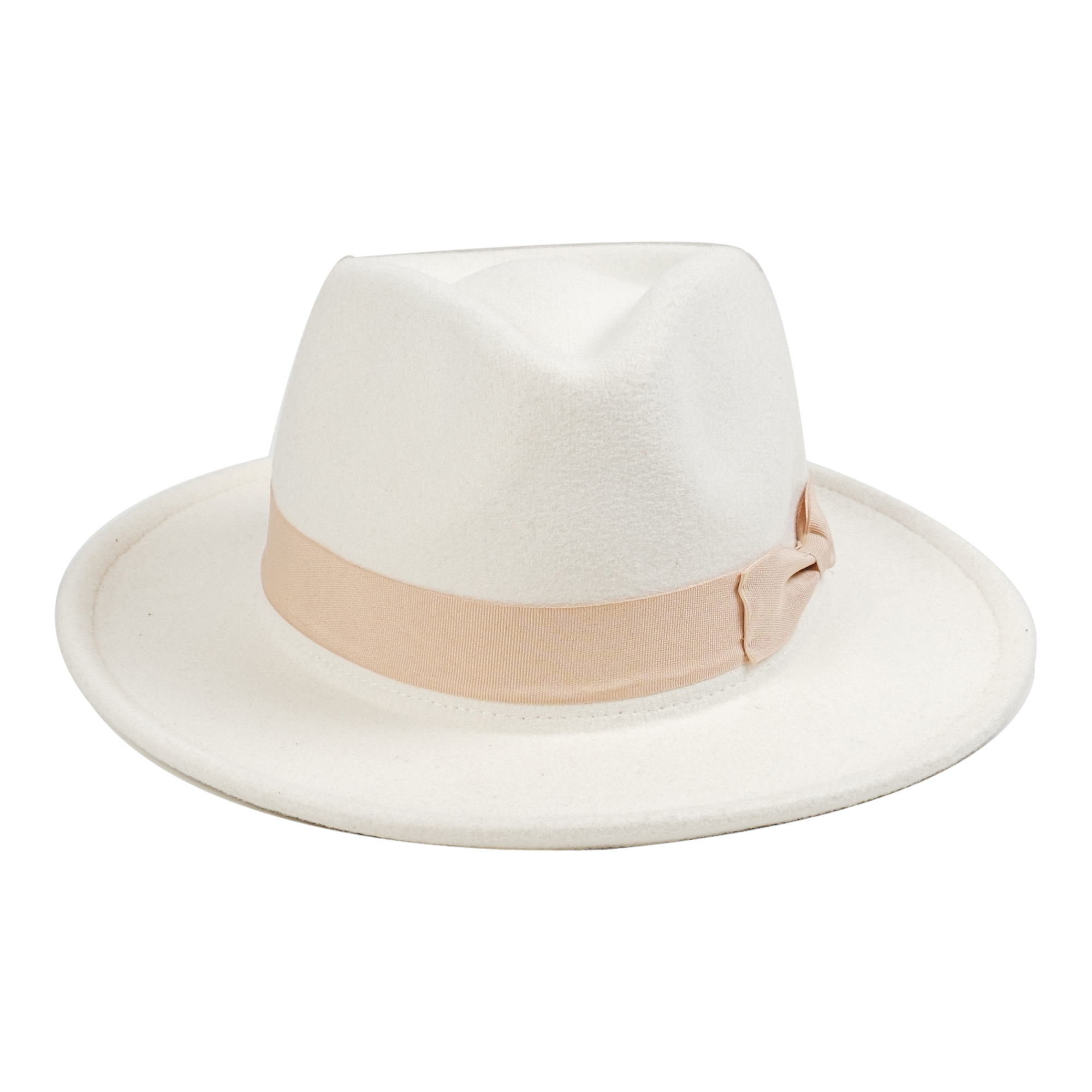 Chokore Fedora Hat with Bow Ribbon (White)