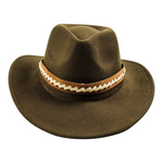 Chokore  Chokore Cowboy Hat with Braided PU Belt (Forest Green)