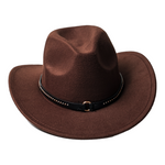 Chokore Chokore Burgundy Colour Silk Tie - Solids line Chokore Cowboy Hat with Belt Band (Brown)