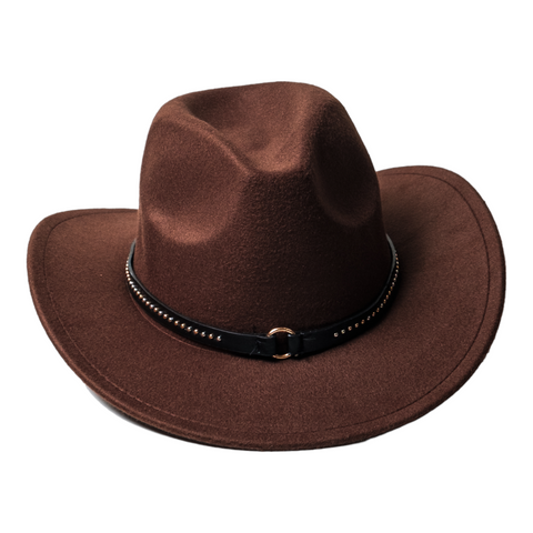 Chokore Cowboy Hat with Belt Band (Brown) - Chokore Cowboy Hat with Belt Band (Brown)