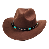 Chokore Chokore Cowboy Hat with Rhinestone Belt (Chocolate Brown)