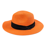 Chokore  Chokore Straw Fedora Hat with Wide Brim (Orange)